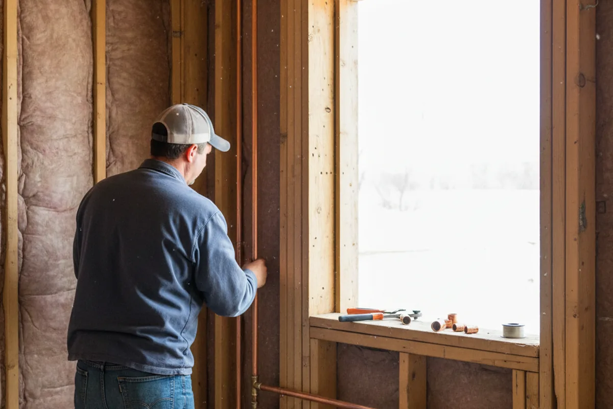 Licensed plumber running new copper supply lines in a Summitville home